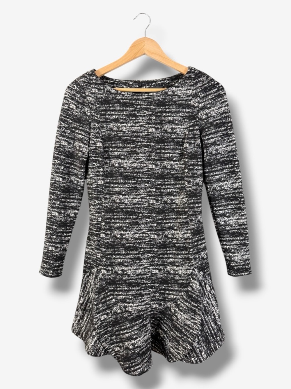 Banana Republic Gray Long Sleeve Drop Waist Dress Size 4P Spring Casual Preppy